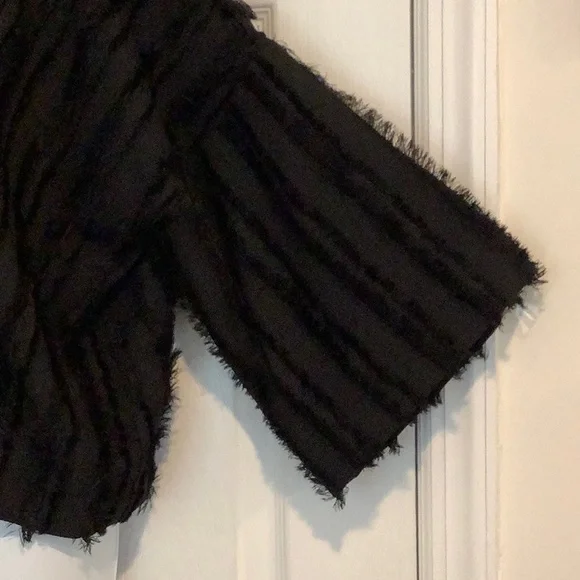 NWT A NEW DAY Black Fringe Whimsical Whimsigoth Evening Glam Jacket/Shrug OSFM - Picture 2 of 7